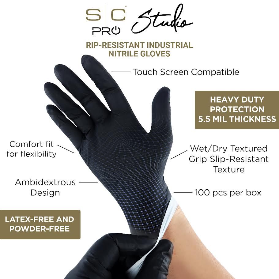 Studio – Professional Nitrile Latex Free Gloves with Textured Grip - 100 Count - Image 6