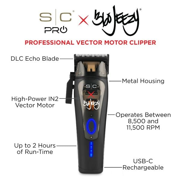 S|C x 360 Jeezy Professional Hair Clipper with IN2 Vector Motor - Image 6