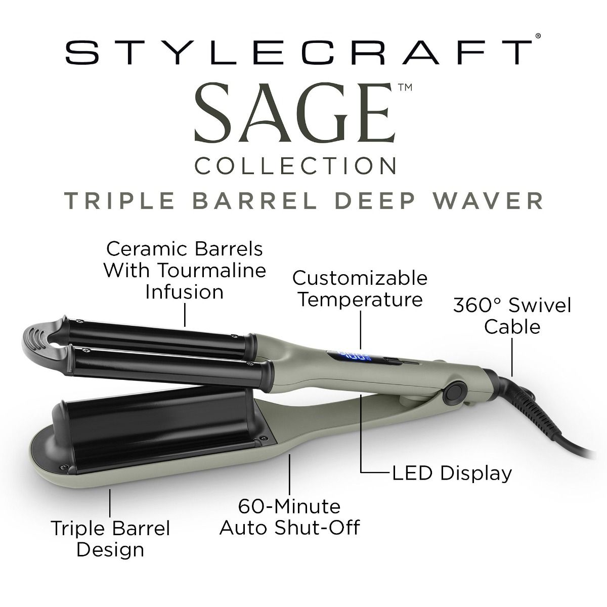 Sage Professional Triple Barrel Deep Waver - Image 7