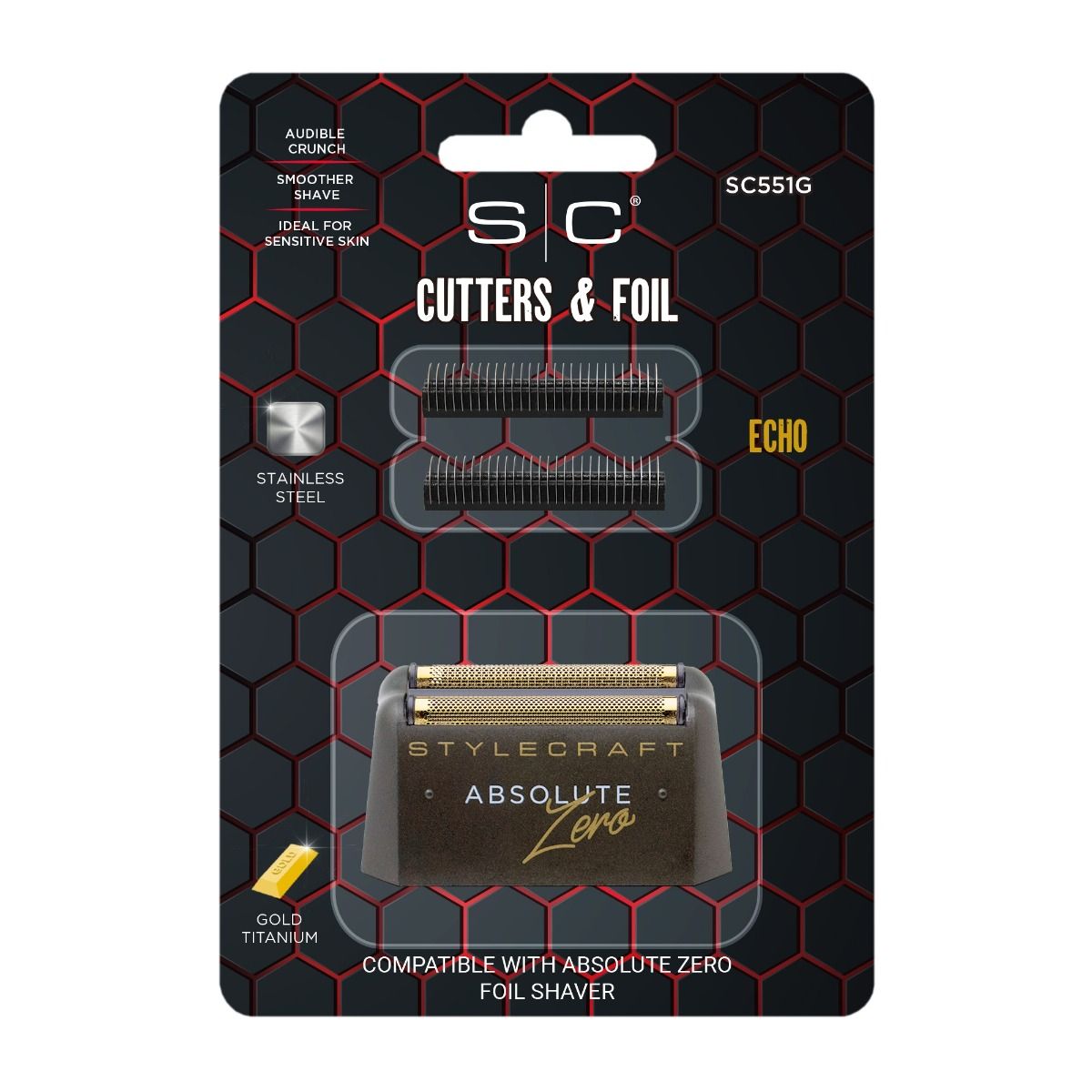 Gold Titanium Foil Head and Echo Cutters for the Absolute Zero Shaver - Image 5