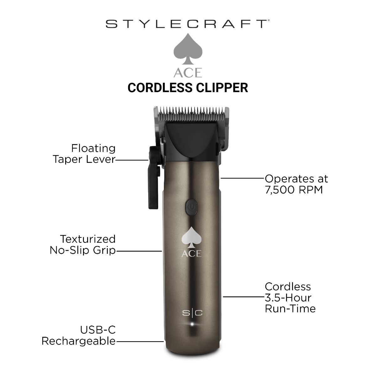 ACE Cordless Hair Clipper with Rotary Motor - Image 6