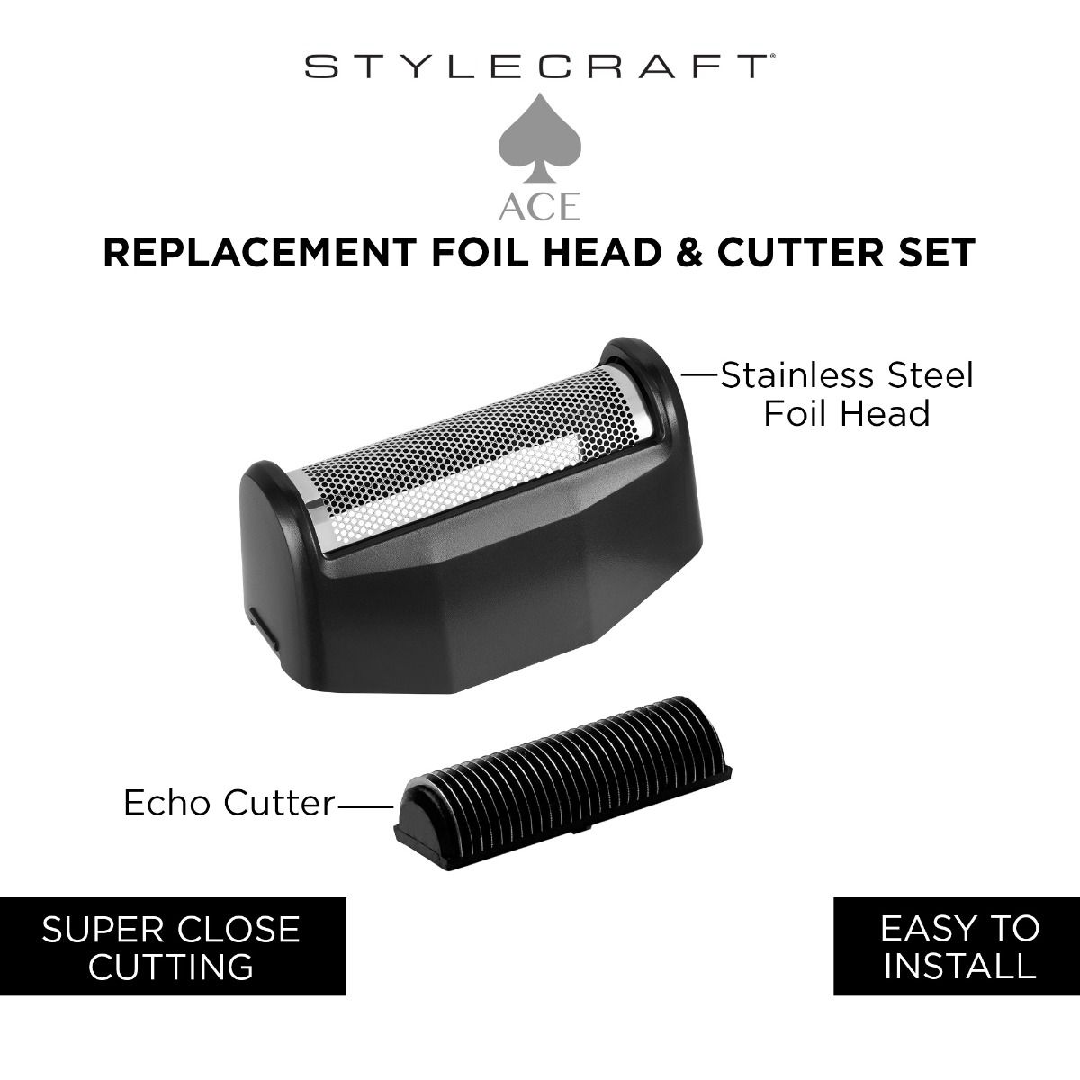 Stainless Steel Single Foil Head and Echo Cutter for the Ace Single Foil Shaver - Image 6