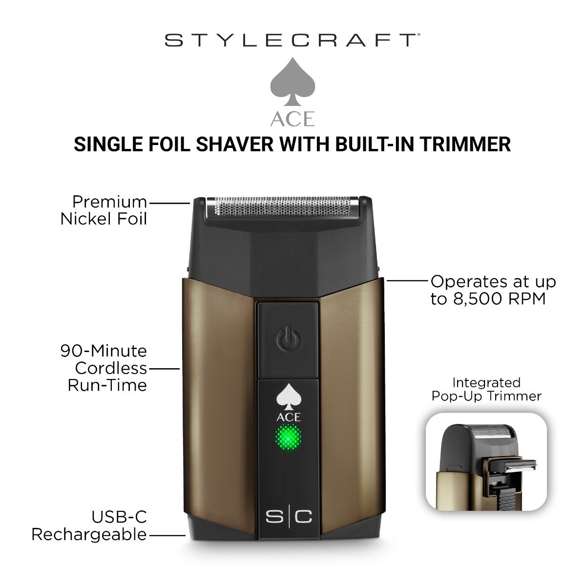 Ace Single Foil Shaver with Built-in Trimmer - Image 6