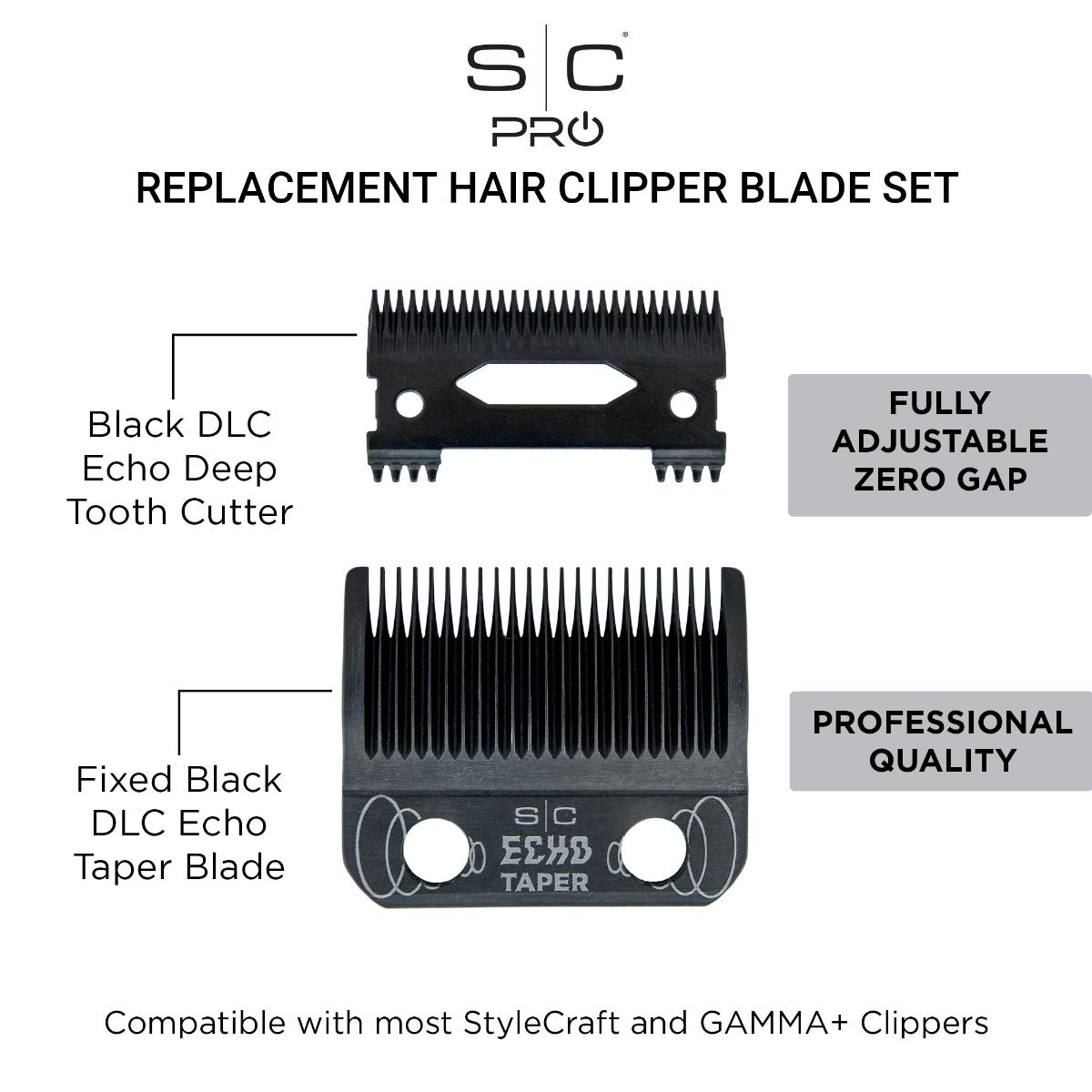 Echo Taper Black DLC Clipper Blade and Deep Tooth Cutter - Image 5