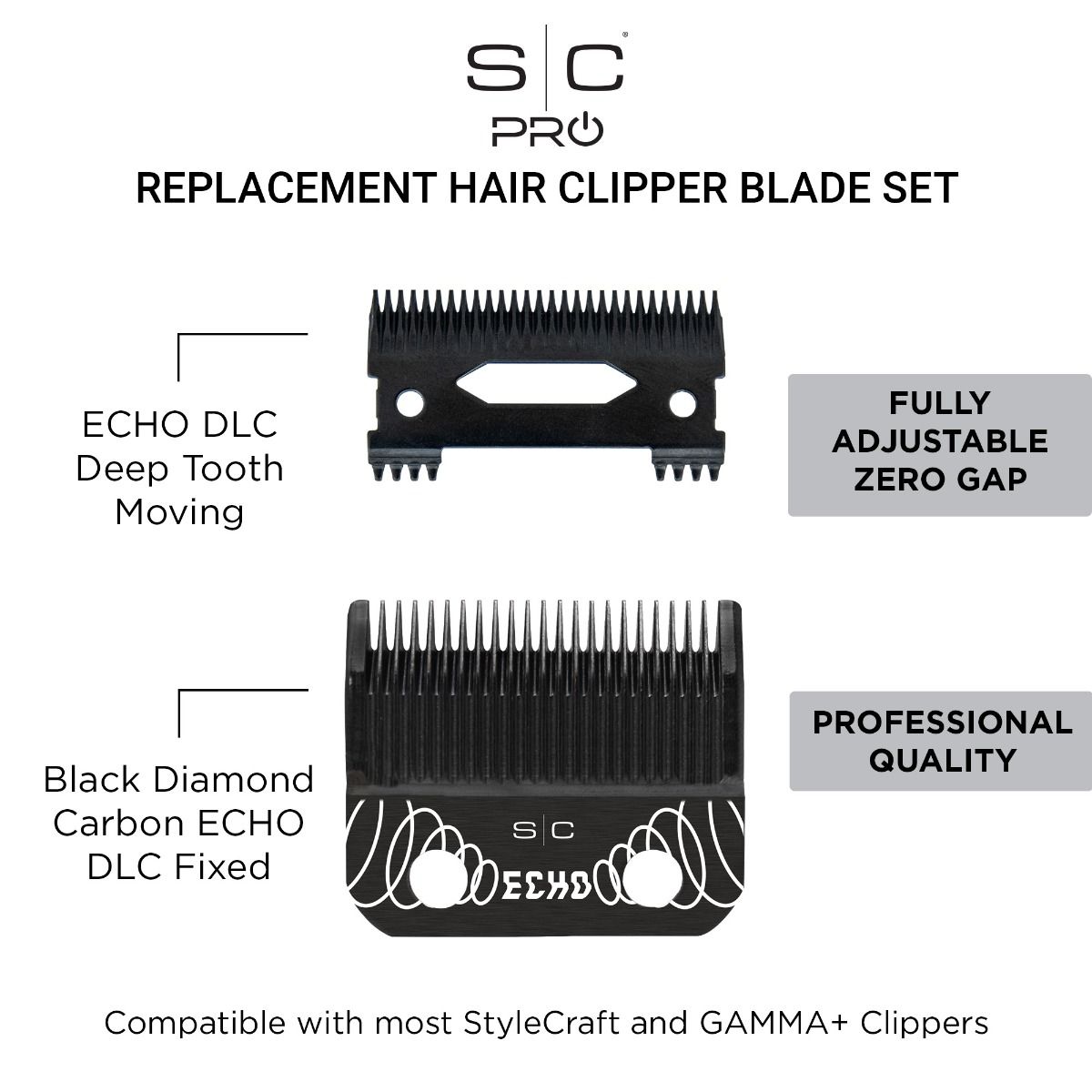 Echo Black DLC Clipper Blade and Echo Deep Tooth Cutter - Image 5