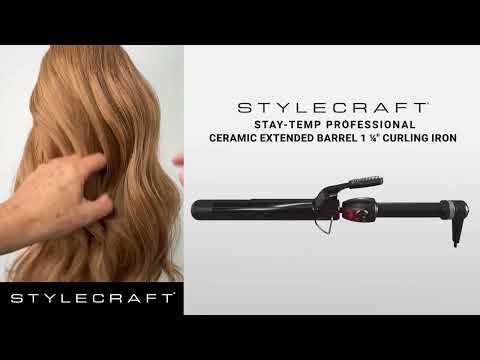 Stay-Temp Professional Ceramic Extended Barrel 1.25" Curling Iron - Image 3
