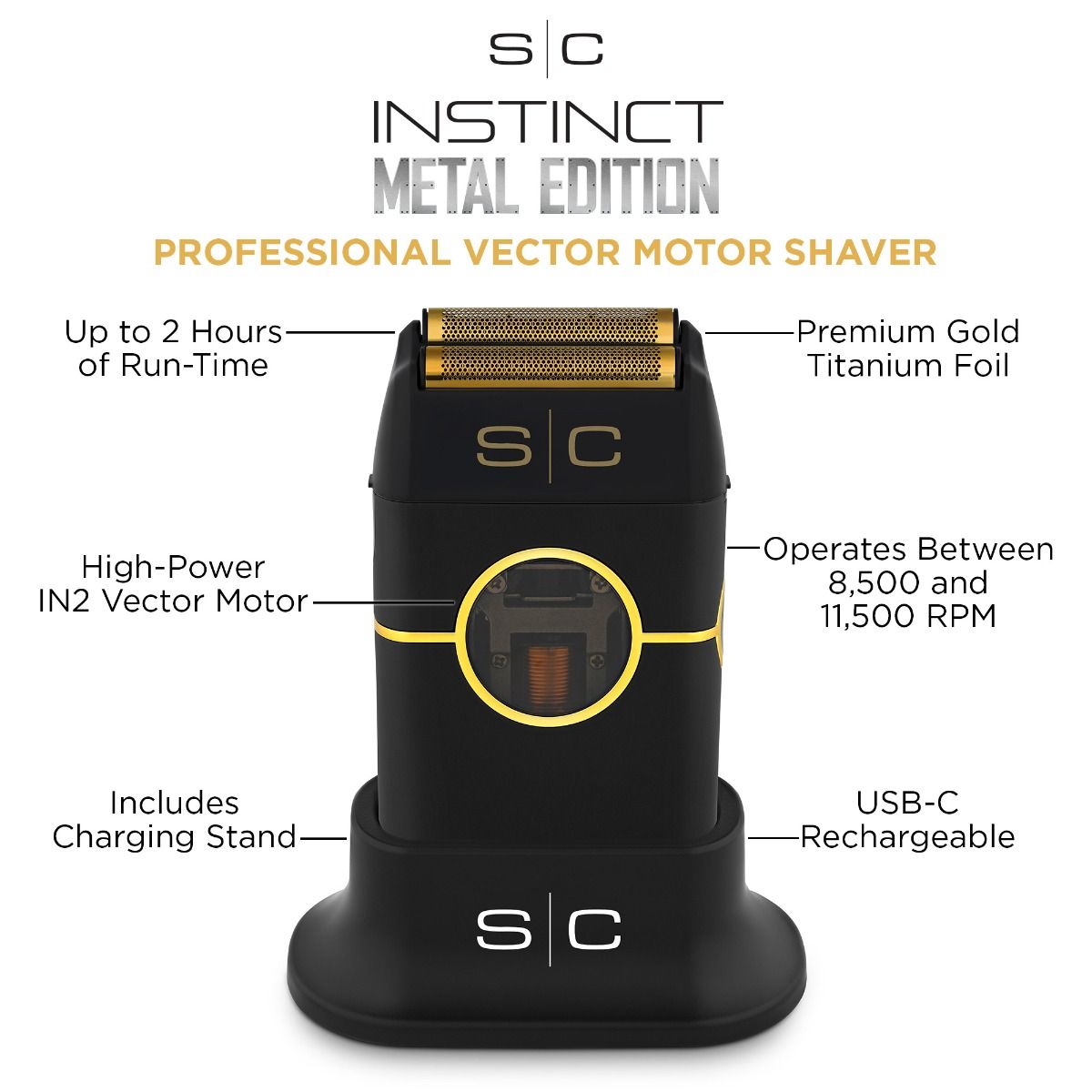 Instinct Metal Professional Double Foil Shaver with IN2 Vector Motor - Image 6