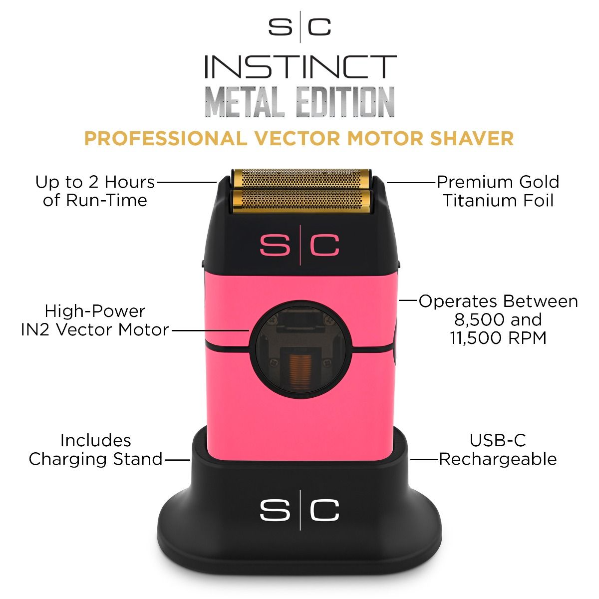 Instinct Metal Professional Double Foil Shaver with IN2 Vector Motor - Image 6