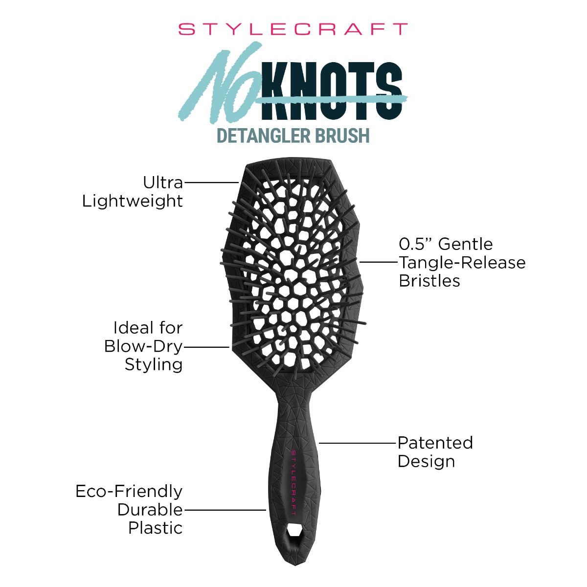 No Knots Detangler Brush - Image 3