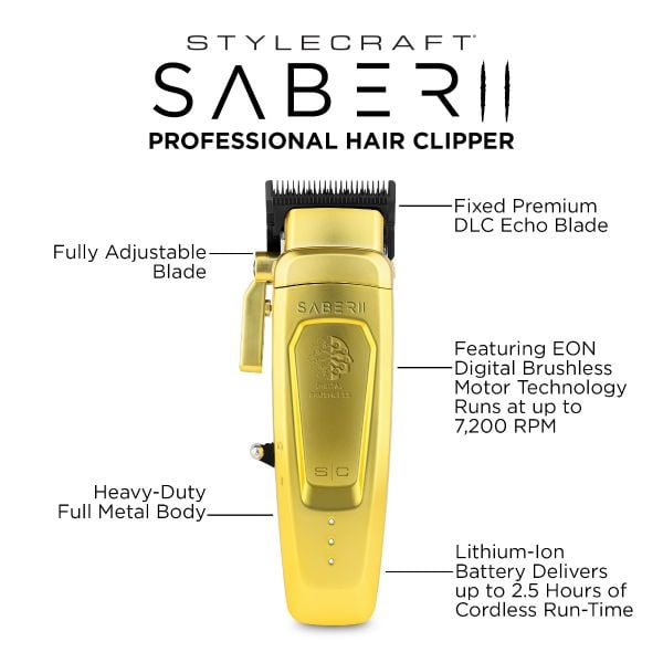 Saber 2 Professional Hair Clipper with EON Digital Brushless Motor - Image 6
