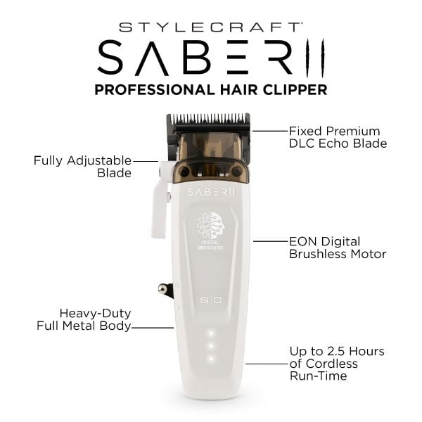 Saber 2 Professional Hair Clipper with EON Digital Brushless Motor - Image 6