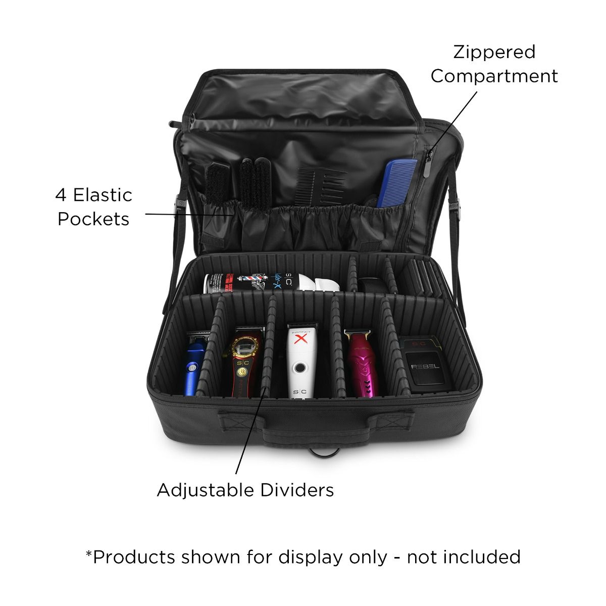 On The Go Barber/Stylist Lightweight Water Resistant Travel Case with Mirror - Image 11