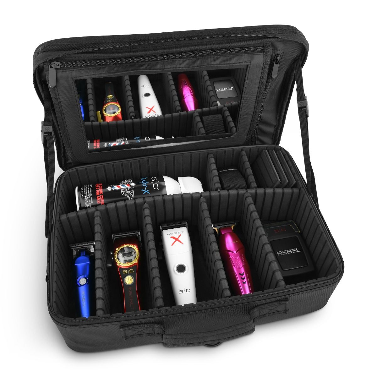 On The Go Barber/Stylist Lightweight Water Resistant Travel Case with Mirror - Image 2