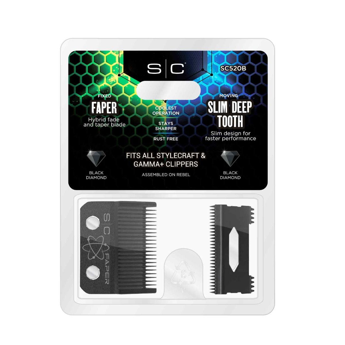 Faper Black DLC Clipper Blade and Slim Deep Tooth Cutter - Image 3
