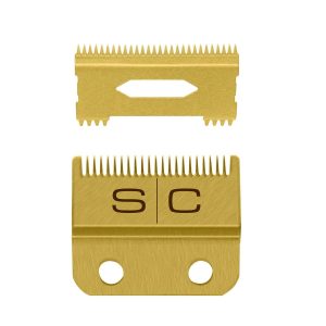Gold Titanium Fade Clipper Blade and Slim Deep Tooth Cutter
