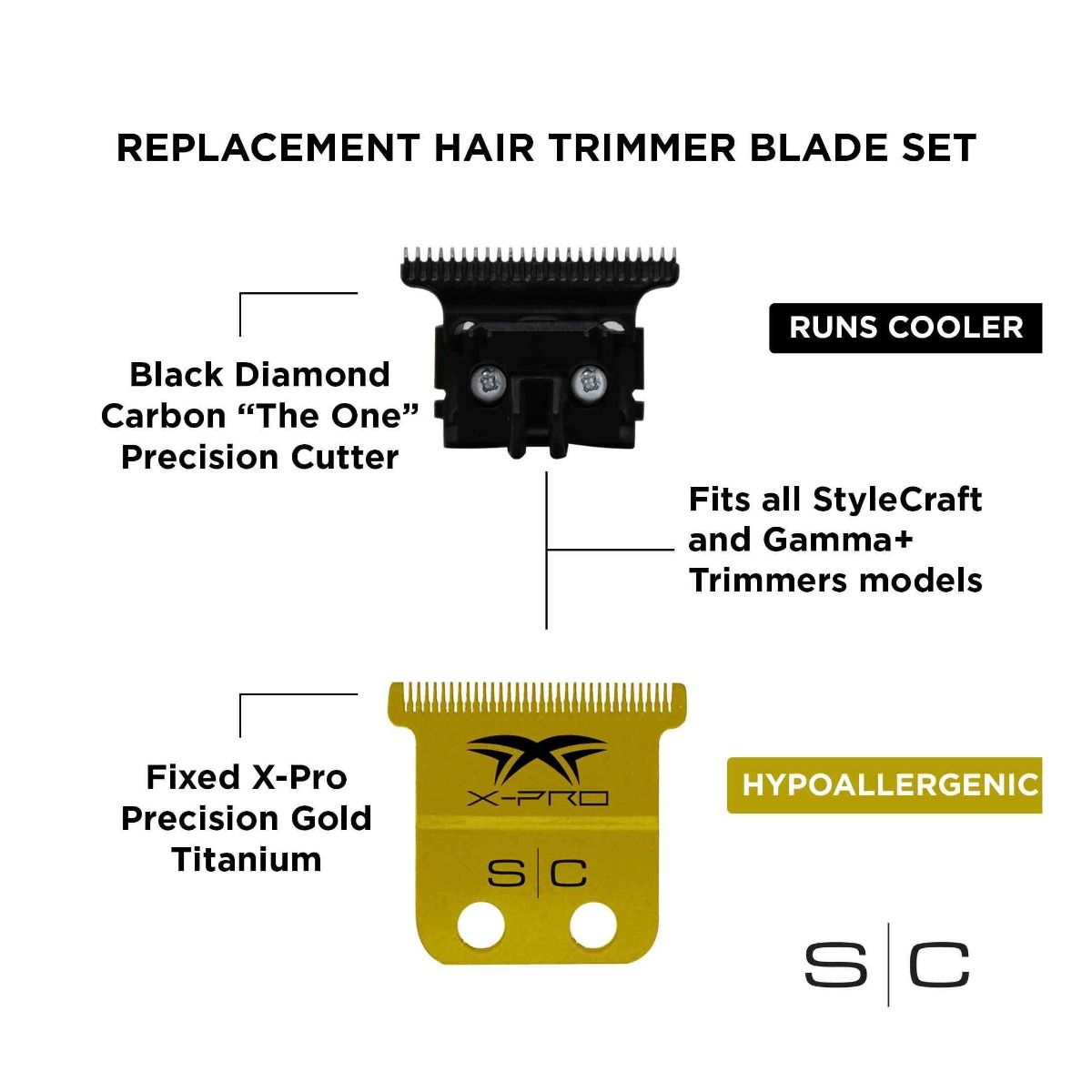 X-Pro Gold Titanium Trimmer Blade and "The One" Black DLC Deep Tooth Cutter - Image 4