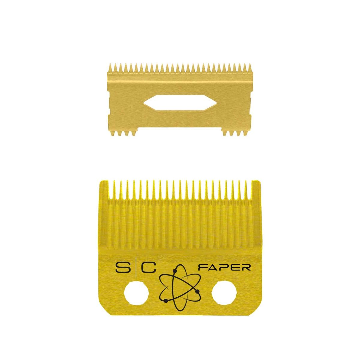 Gold Titanium Faper Clipper Blade and Slim Deep Tooth Cutter
