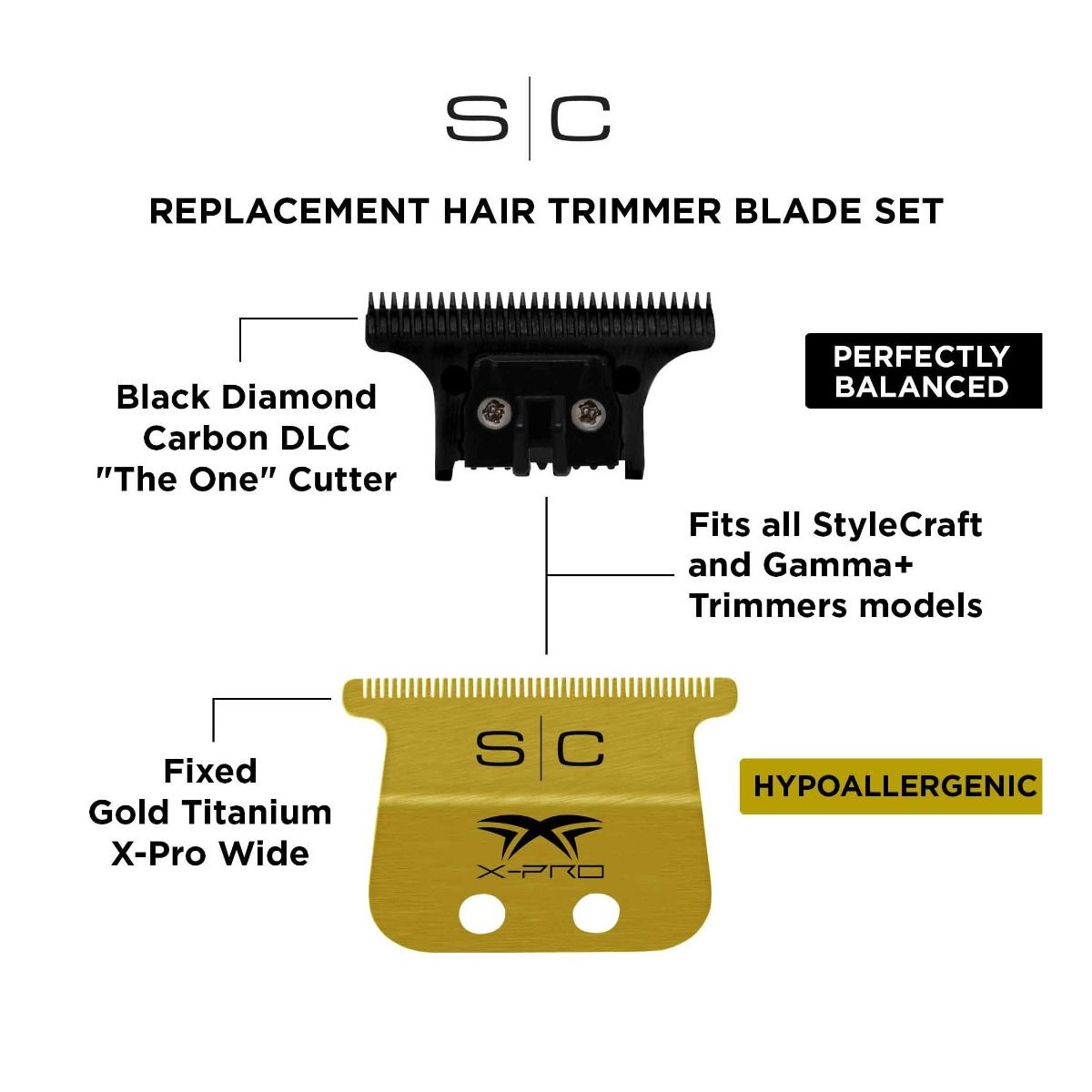 X-Pro Gold Titanium Wide Trimmer Blade and "The One" Black DLC Cutter - Image 6