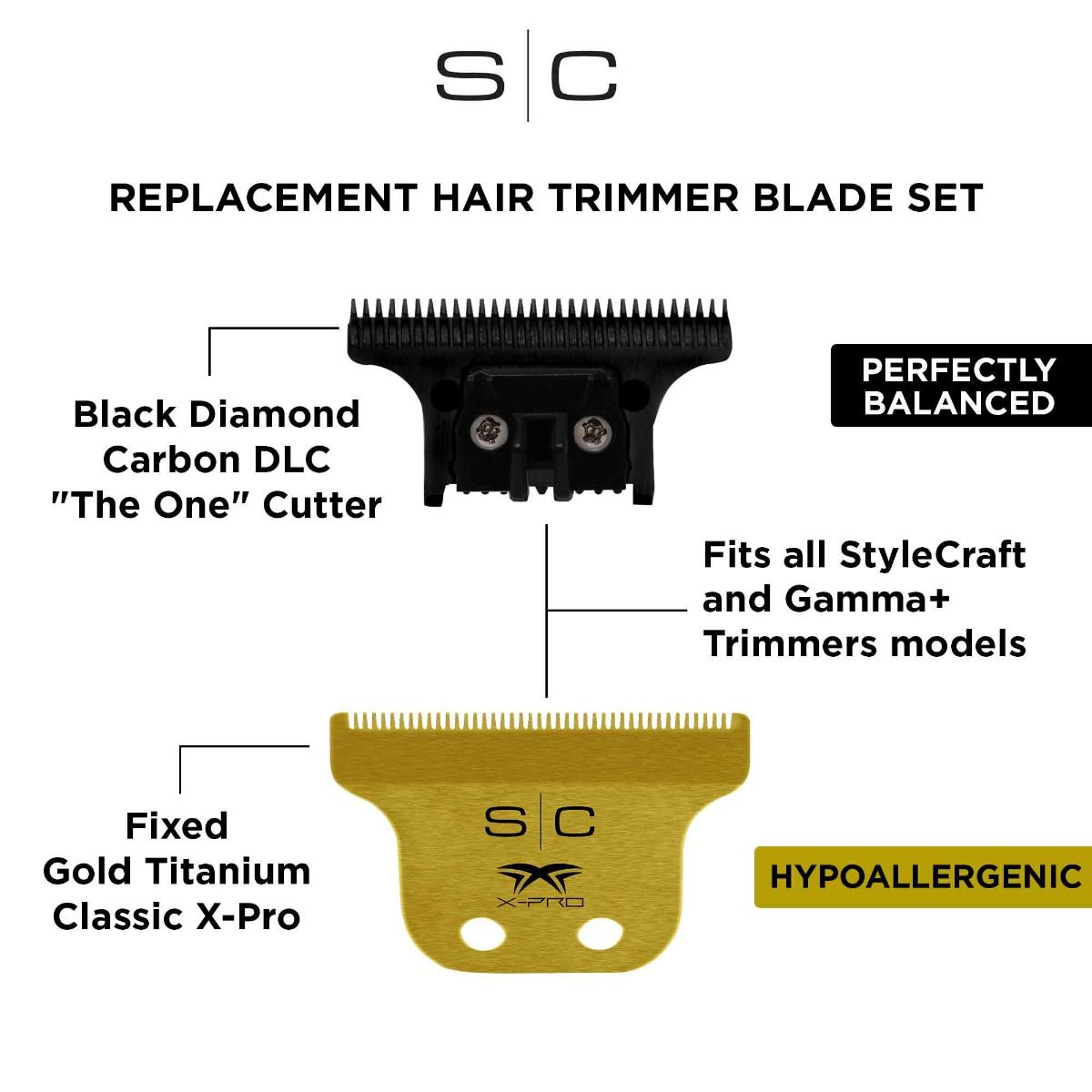 X-Pro Gold Titanium Trimmer Blade and "The One" Black DLC Cutter - Image 6