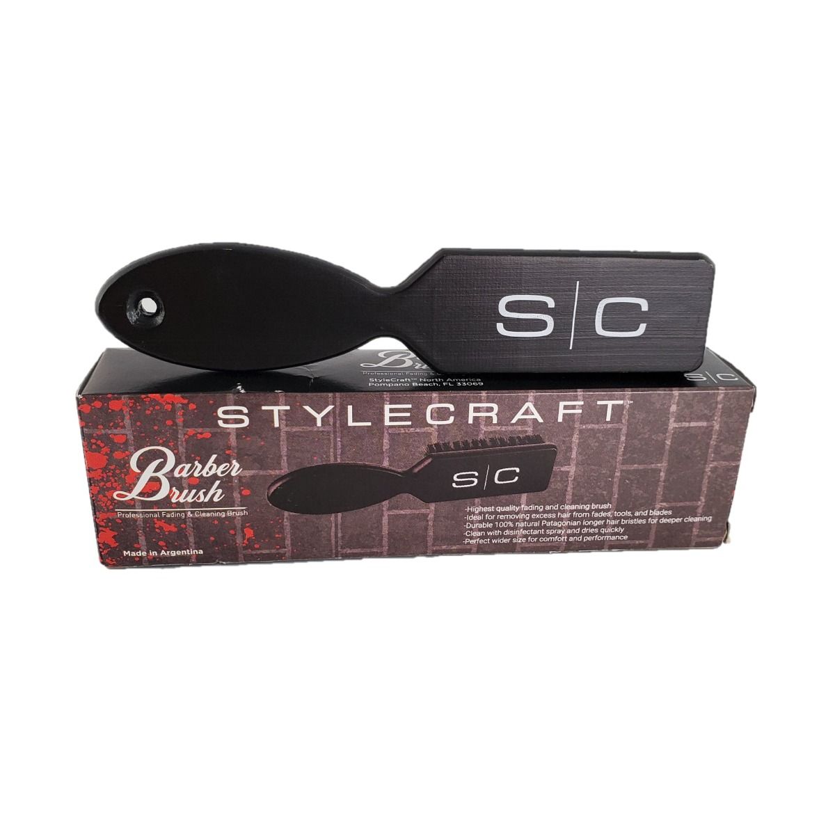 Fade and Cleaning Hair Brush with Natural Bristles and Wood Handle - Image 3
