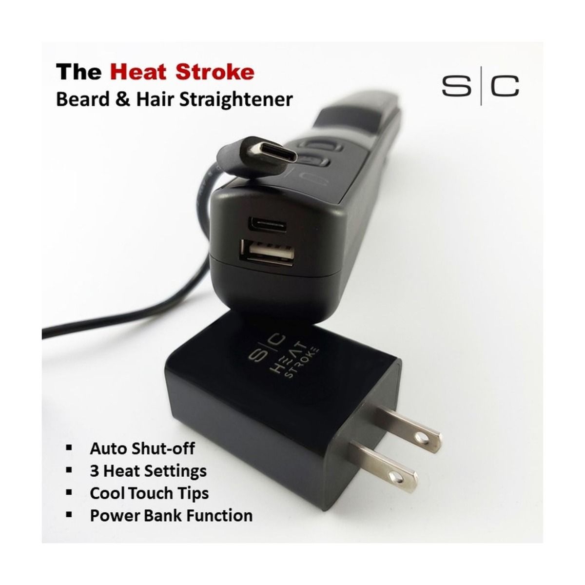 Heat Stroke Professional Beard & Hair Styling Cordless Hot Brush - Image 6