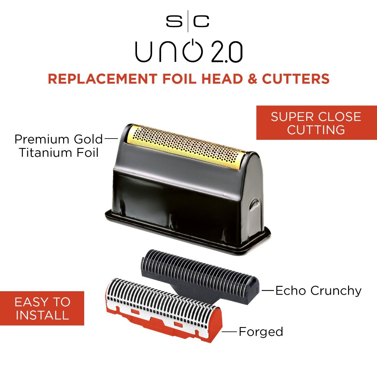 Gold Titanium Foil Head with Echo and Forged Cutters for the Uno 2.0 Shaver - Image 6
