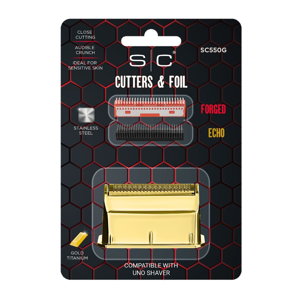Gold Titanium Foil Head and Echo and Forged Cutters for the Uno Shaver - Image 5